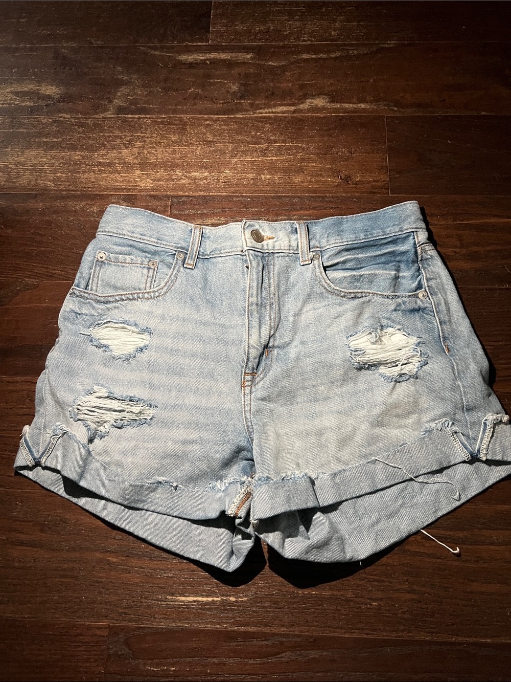 Aeropostale Light Blue Distressed Jean Shorts